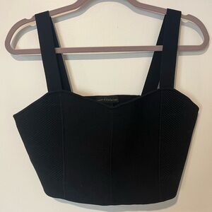 House of Harlow 1960 Black Sleeveless Bustier Crop Top